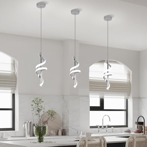Modern Spiral LED Pendant Light for Kitchen Island