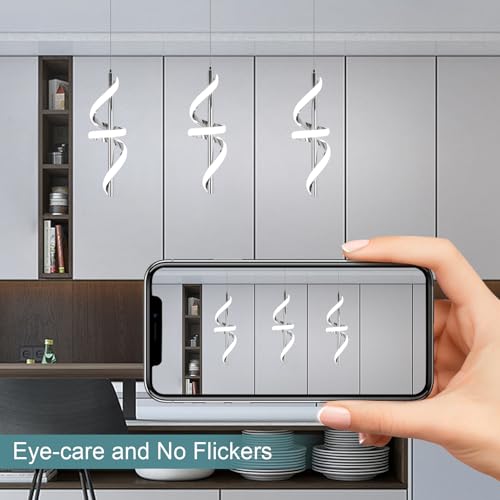 Modern Spiral LED Pendant Light for Kitchen Island