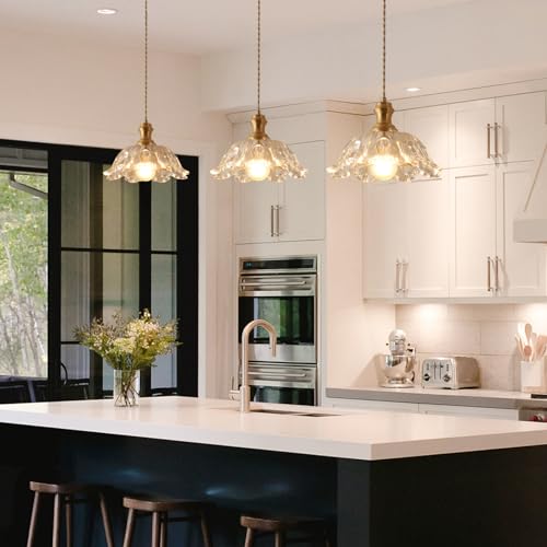 Small Vintage Glass Pendant Lights for Kitchen Island
