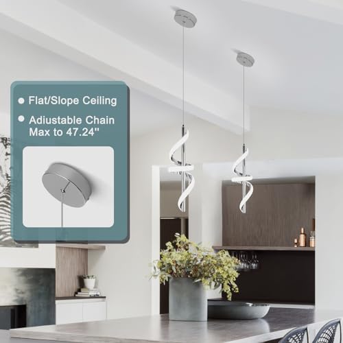 Modern Spiral LED Pendant Light for Kitchen Island