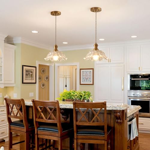 Small Vintage Glass Pendant Lights for Kitchen Island