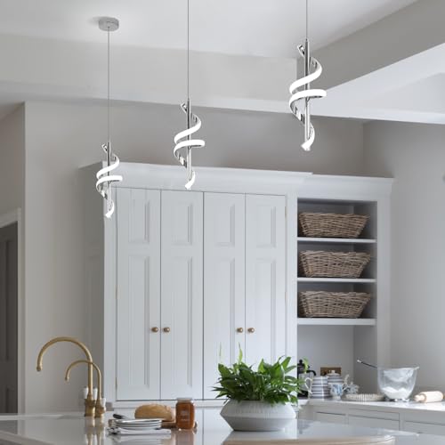 Modern Spiral LED Pendant Light for Kitchen Island