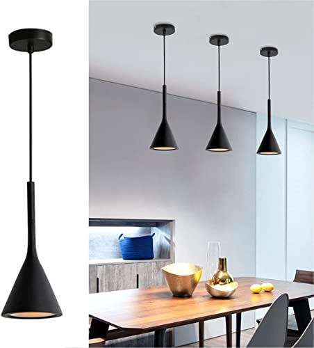 Farmhouse Black Cone Pendant Light for Kitchen Island