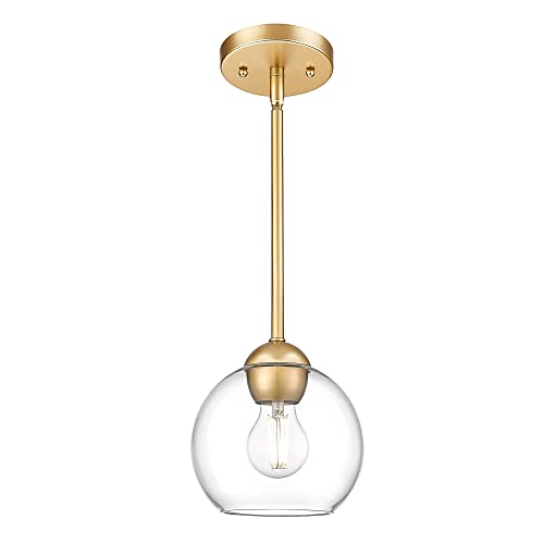 Modern 7" Gold Globe Pendant Light for Home