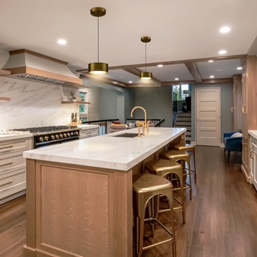 AXILAND LED Gold Mini Pendant Lights for Kitchen