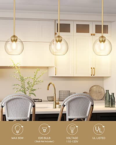 Modern 7" Gold Globe Pendant Light for Home