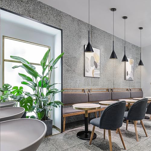 Farmhouse Black Cone Pendant Light for Kitchen Island