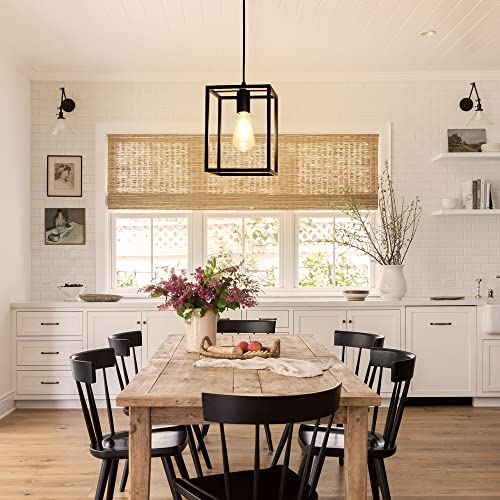 Depuley Rustic Black Lantern Pendant Light - Rectangle