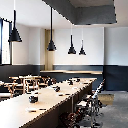 Farmhouse Black Cone Pendant Light for Kitchen Island