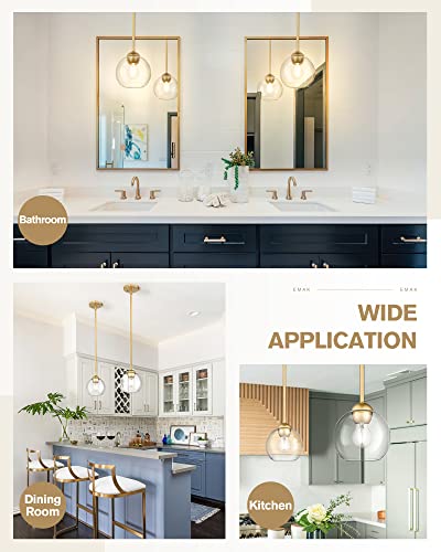 Modern 7" Gold Globe Pendant Light for Home