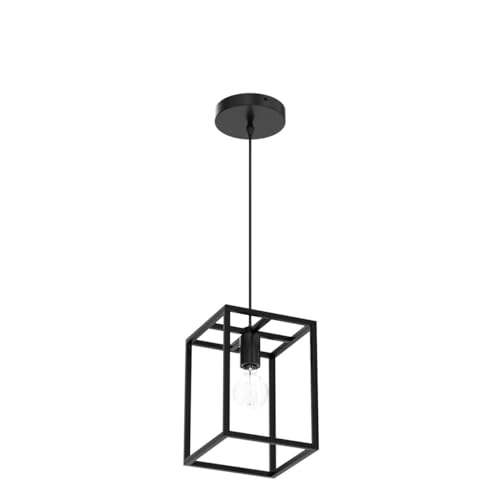 Depuley Rustic Black Lantern Pendant Light - Rectangle