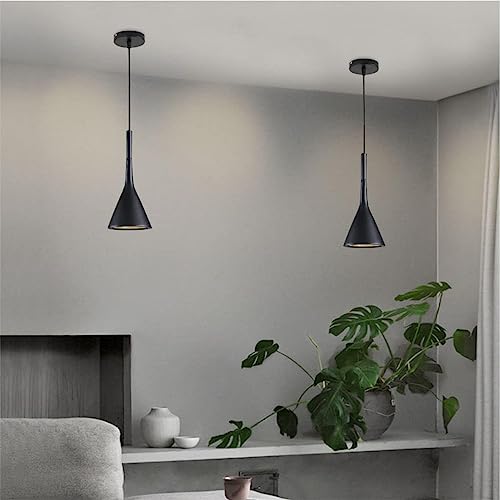 Farmhouse Black Cone Pendant Light for Kitchen Island