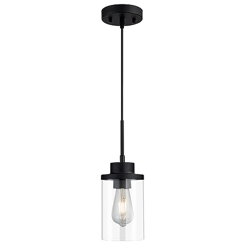 Black Farmhouse Glass Pendant Light for Kitchen Island