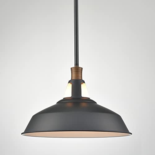 CLAXY Farmhouse Pendant Lighting Matte Black Barn Hanging