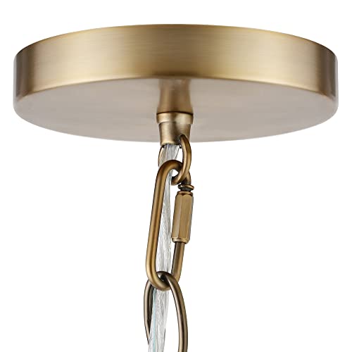 Henn&Hart 7" Pendant Light in Brass/Seeded Glass