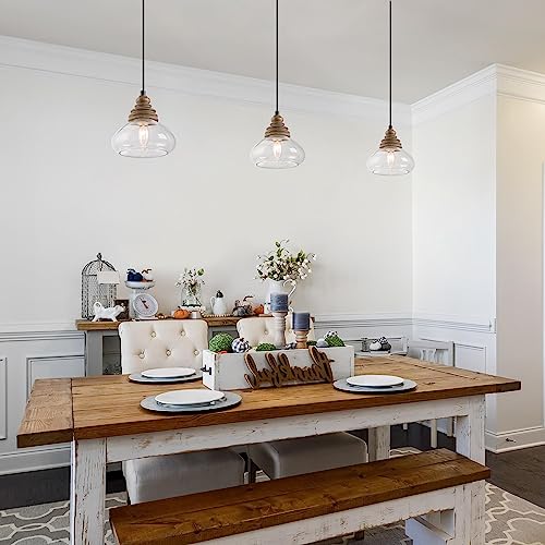 Modern Farmhouse Glass Pendant Lights for Kitchen Island