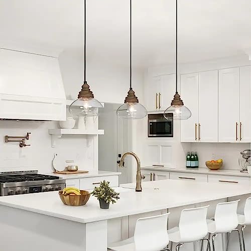 Modern Farmhouse Glass Pendant Lights for Kitchen Island