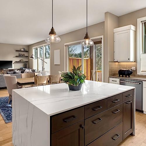 Modern Farmhouse Glass Pendant Lights for Kitchen Island