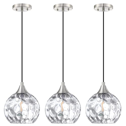3 Pack Modern Farmhouse Pendant Lights Brushed Nickel