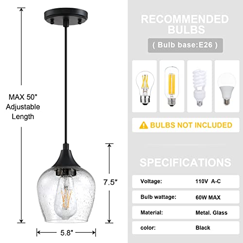 Dolaimy House 3 Pack Mini Black Pendant Light