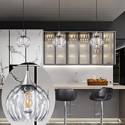 3 Pack Modern Farmhouse Pendant Lights Brushed Nickel
