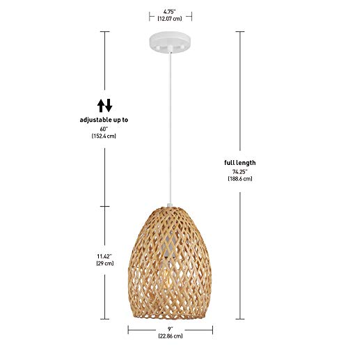 White Globe 1-Light Pendant Light Fixture