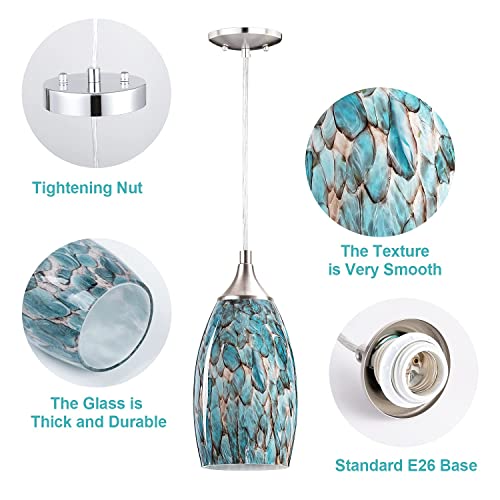 Handcrafted Art Glass Pendant Light for Kitchen Island
