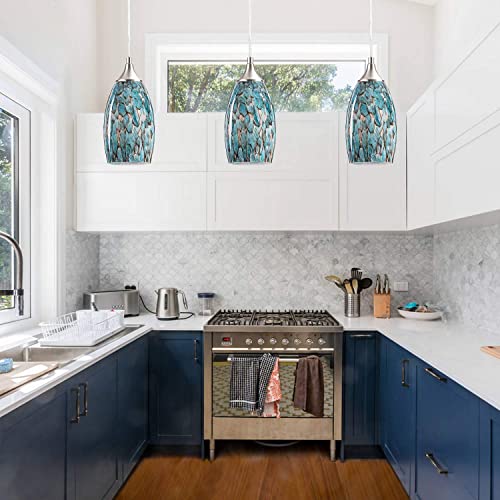Handcrafted Art Glass Pendant Light for Kitchen Island