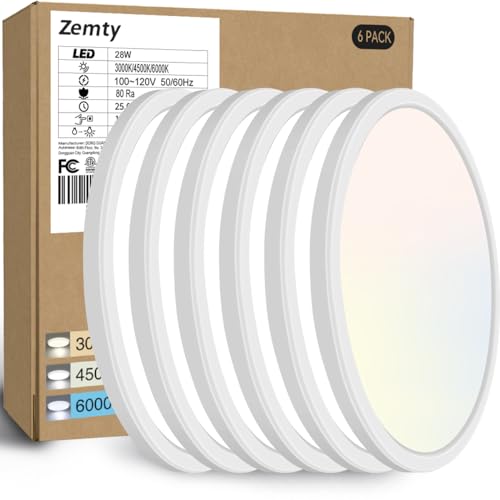 6-Pack 12" LED Flush Mount Ceiling Light Fixture