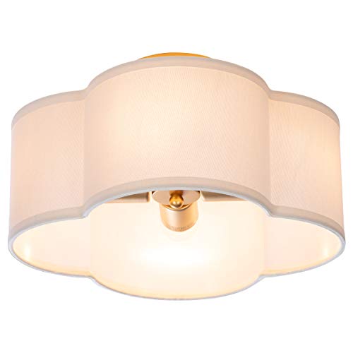 VILUXY Semi-Flush Mount Ceiling Light Cream White 4-Light
