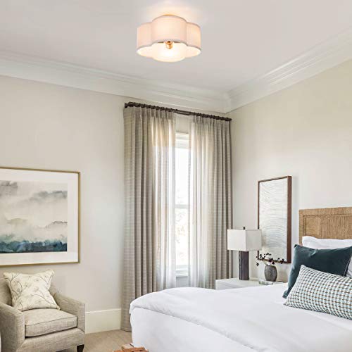 VILUXY Semi-Flush Mount Ceiling Light Cream White 4-Light
