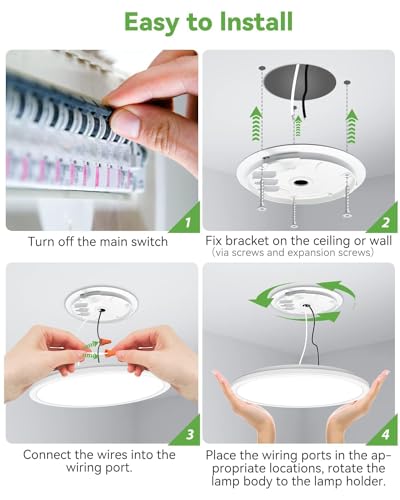 6-Pack 12" LED Flush Mount Ceiling Light Fixture