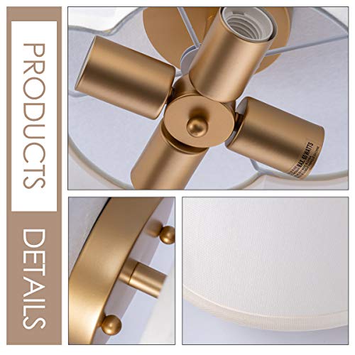 VILUXY Semi-Flush Mount Ceiling Light Cream White 4-Light