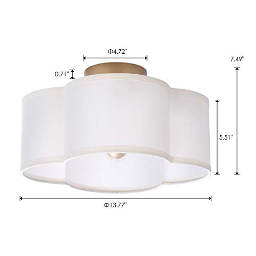 VILUXY Semi-Flush Mount Ceiling Light Cream White 4-Light