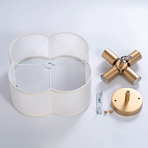 VILUXY Semi-Flush Mount Ceiling Light Cream White 4-Light