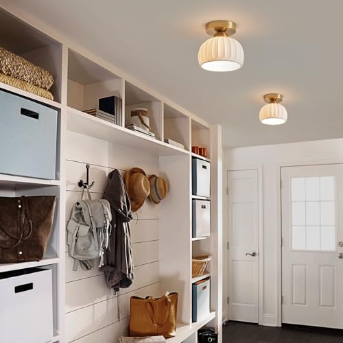 Gold Farmhouse Ceiling Light Fixtures Set of 2