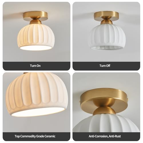 Gold Farmhouse Ceiling Light Fixtures Set of 2