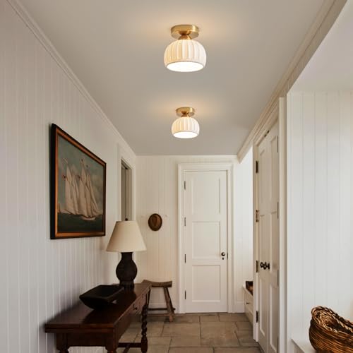 Gold Farmhouse Ceiling Light Fixtures Set of 2