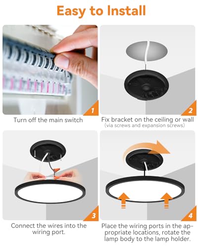 LED Flush Mount Ceiling Light Fixture, Ultra Slim