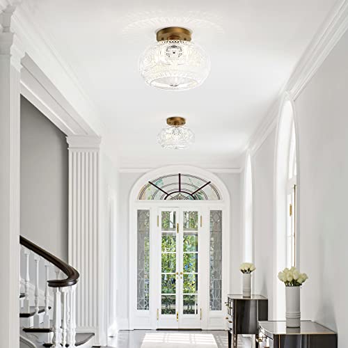 Modern Gold Globe Glass Ceiling Light Fixture