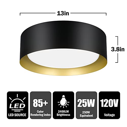 LED Flush Mount Ceiling Light Fixture with 3 Colors