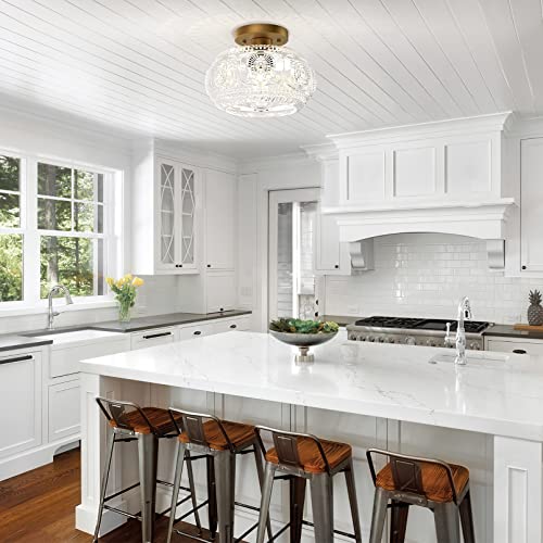 Modern Gold Globe Glass Ceiling Light Fixture