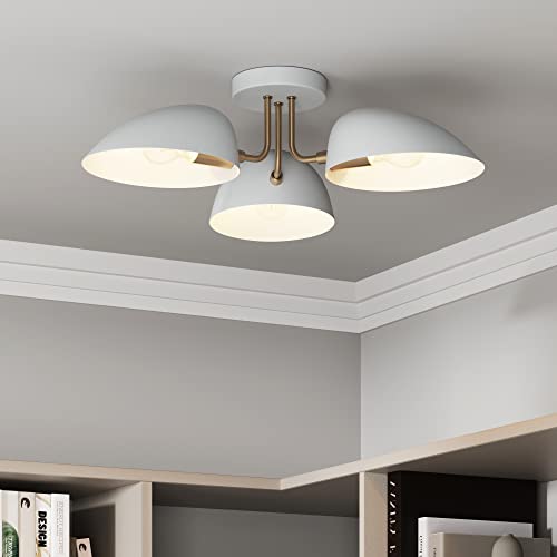 Nathan James Argo Semi Mount Ceiling Light, 3-Lights