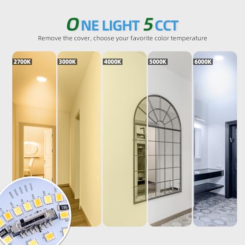 Pack of 6 ECOELER Dimmable LED Flush Mount Lights