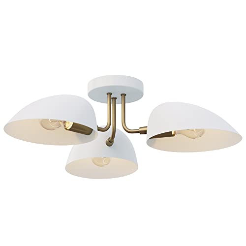 Nathan James Argo Semi Mount Ceiling Light, 3-Lights