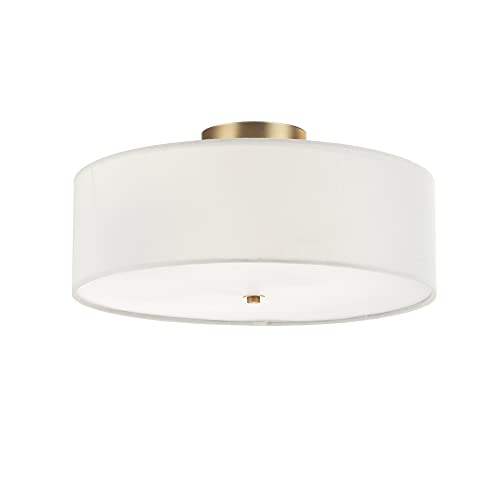 2-Light Flush Mount Ceiling Light - Matte Brass