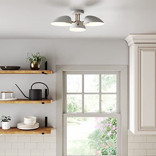 Nathan James Argo Semi Mount Ceiling Light, 3-Lights