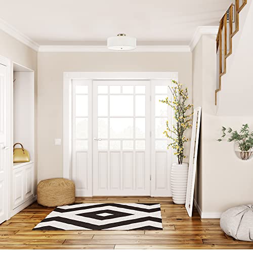 2-Light Flush Mount Ceiling Light - Matte Brass