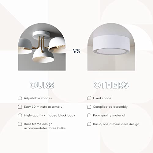 Nathan James Argo Semi Mount Ceiling Light, 3-Lights
