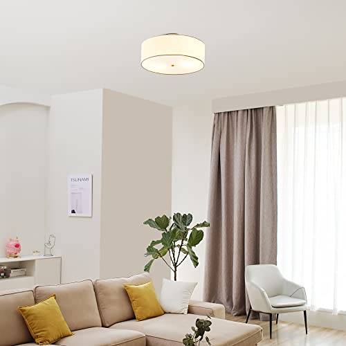 2-Light Flush Mount Ceiling Light - Matte Brass
